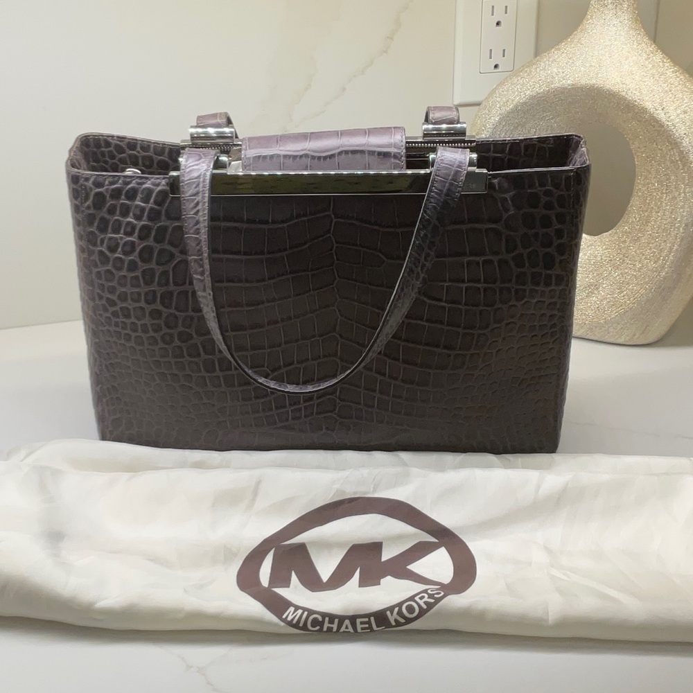 Michael Kors Dark Gray Crocodile Tote